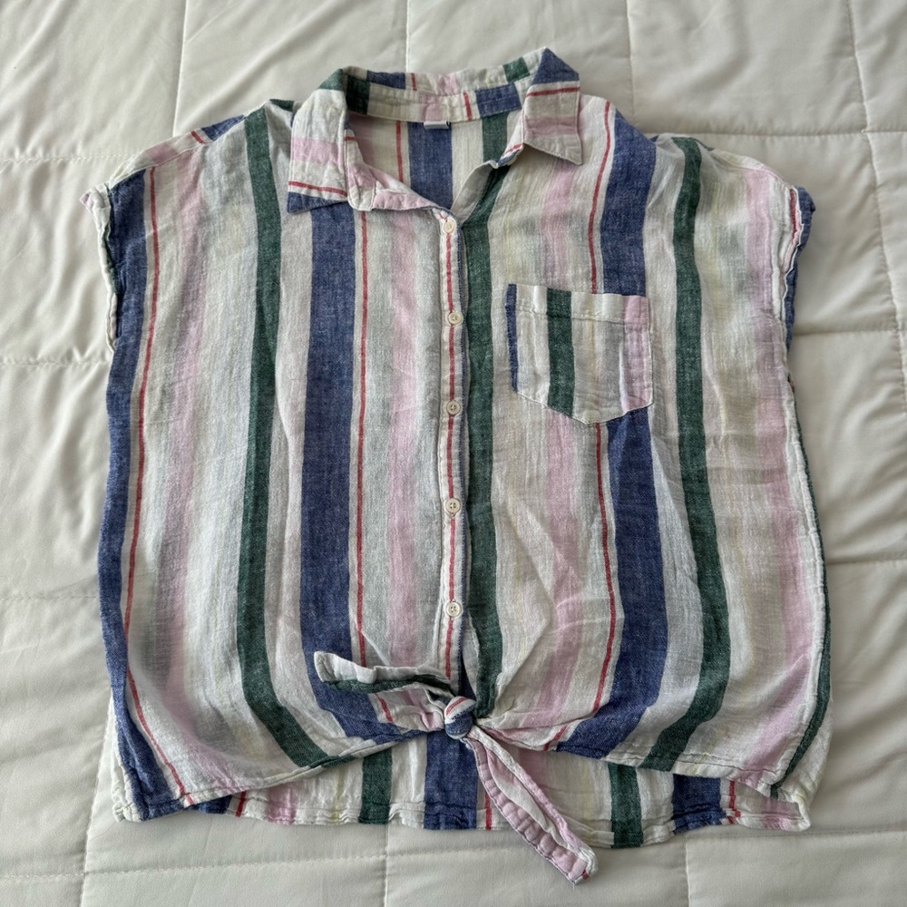 Old Navy Striped Button Down Top Size L